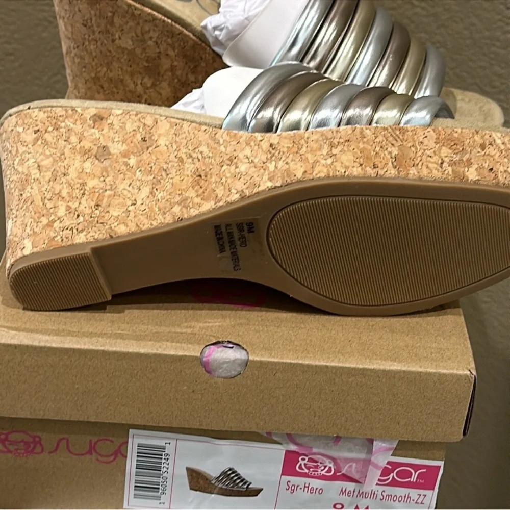 Sugar Gold and Silver Striped Mules - Picture 9 of 10